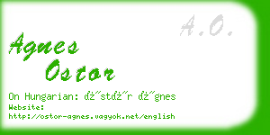 agnes ostor business card